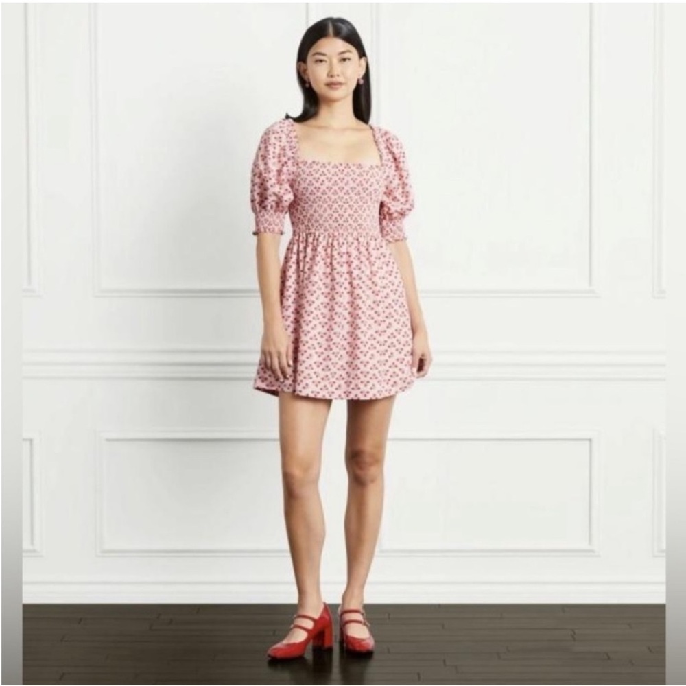NWT HILL HOUSE The Athena Nap Dress Pink Spaced Floral Poly Crepe Size XS - Picture 4 of 12